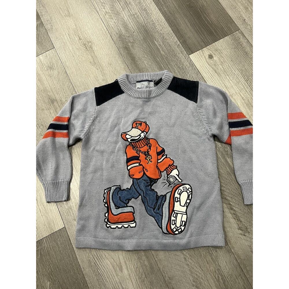 Vintage 90s Paco Jeans Elite Jeans Cartoon Hip Hop Character Knit Sweater- 6 Boy